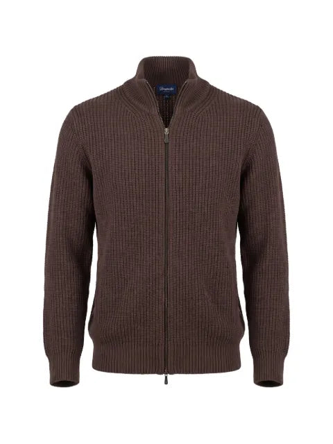 Drumohr ribbed-knit zip-up sweater