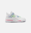 Air Jordan 4 Retro Medium Soft Pink Preschool Lifestyle Shoes - White/Soft Pink/Light Blue