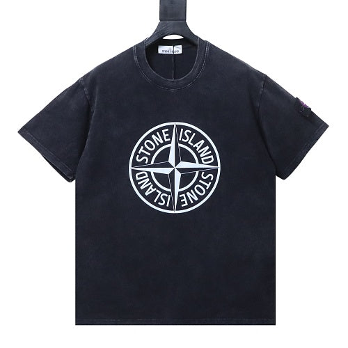Stone Island print T-shirt i black