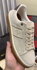 Low-Top Lace-Up Sneakers - Gum Sole